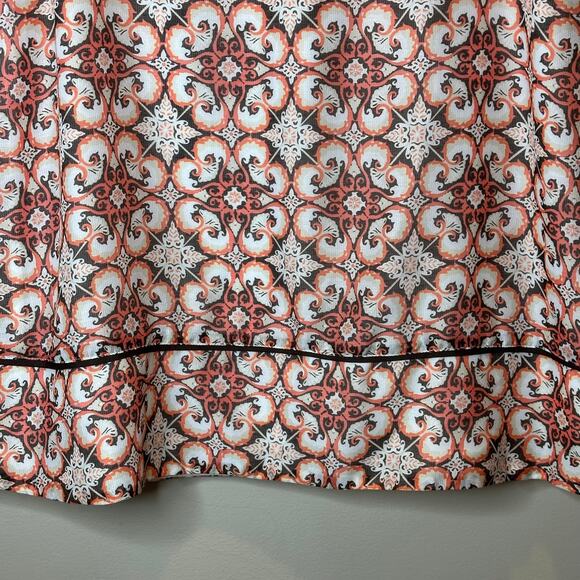 Vintage Jaclyn Smith Y2K Orange Print A-Line Midi Skirt Lined Womens Size 10 - Picture 2 of 12